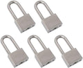 Unity Marine Padlock Keyed Alike 100% Stainless Steel Weatherproof for Sea, Boat, Port, Gate, Anti-Pick (5, 50mm Long Shackle)