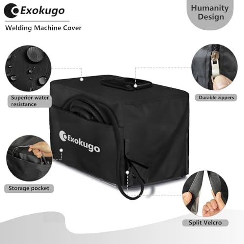 Premium Waterproof Welder Cover with Plush Liner- Heavy Duty 600D Welding Machine Cover, Protective Fit for TIG/MIG 100-210 Models(16.1"L x 8"W x 11"H)