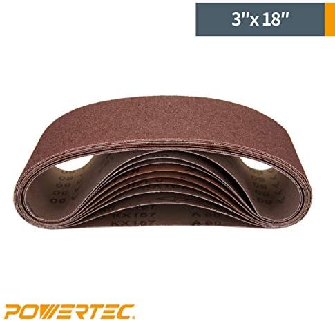 Skil 7510-01 120 Volt 3-InchX 18-InchBelt Sander and POWERTEC 110810 3 x 18 Inch Sanding Belts, 80 Grit Aluminum Oxide Belt Sander Sanding Belt for Portable Belt Sander