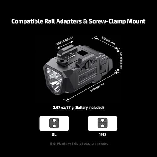 OLIGHT PL X Dual Beams Rechargeable Tactical Rail Mount Flashlight, Black
