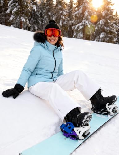Skieer Women's Ski Jacket Waterproof Warm Puffer Thick Hooded Winter Coat