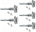 Dixie Narco T-Handle Replacement Whole Set Assembled with High Security Lock (Chrome Pack of 5, Assembled w/High Security Plug Lock)