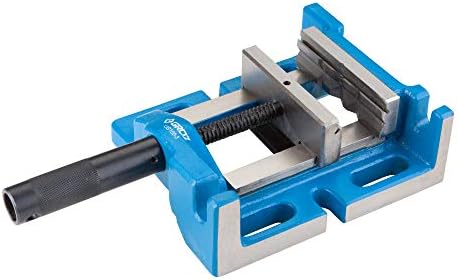 Groz Unigrip 4" 3-Way Drill Press Vise, 100mm Jaw, 3-1/2" Opening, Cast Iron with Precision-Ground Base, Side and End Faces, 4-Prism Fixed Jaw for Round Stock (35125)