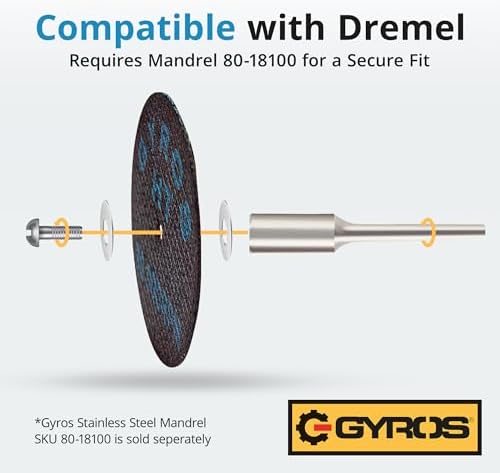 Gyros HT 11-31702/50 Fiberglass Reinforced Cut Off Wheel, 1-3/4-Inch Diameter, 50-Pack