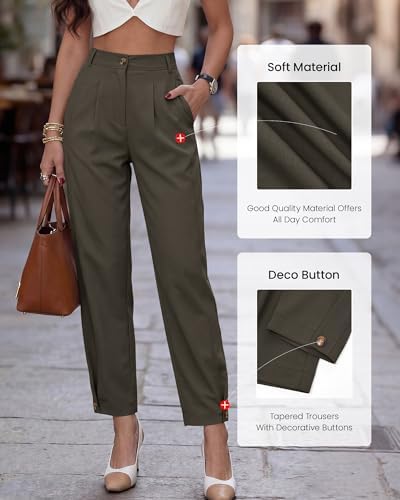 BTFBM Business Casual Outfits for Women Tapered Work Pants