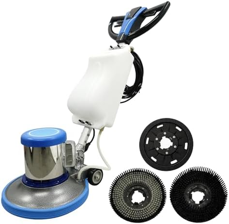 TECHTONGDA Floor Polisher Commercial Floor Buffer Scrubber Buffer Polisher Machine 17" Carpet Cleaning Machine Industrial Orbiter Floor Cleaning 175RPM with 3gal Tank and 3 Brush heads