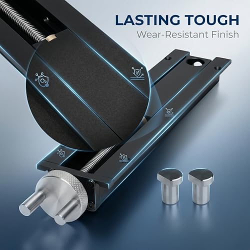 Woodworking Table End Vise Quick Shift Inertial Vise Clamp, 0-110mm Stroke & 20mm Bench Hole, for Drilling, Conduit Cutting, Gluing, Metalworking, Grinding, Planing