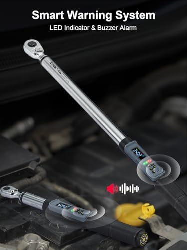 GROWNEER Digital Torque Wrench Set, 3/8" 2.2-44.3 Ft-lbs/3-60 Nm & 1/2'' 12.5-250.7 Ft-lbs/17-340 nm, Torque Wrench Digital Combo with Buzzer & LED Indicator, Bits & Sockets for Motor Car Repair