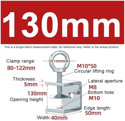 1PCS Galvanized Carbon Steel Tiger Clamp Multiple Shapes Open Height 20-130MM Thickened Material Fixed Fixture Clamping Device(130MM,O Type)