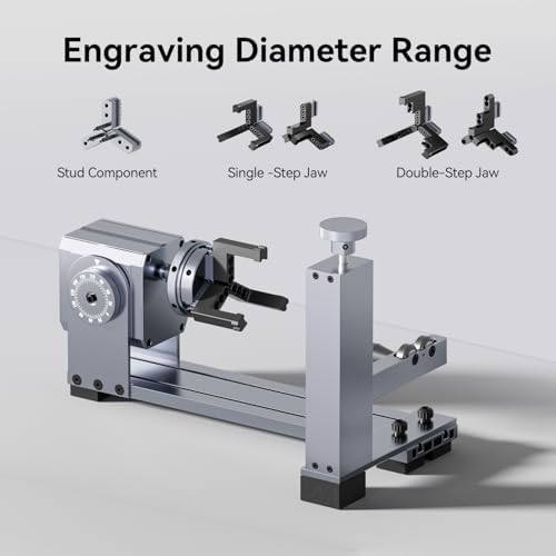 Longer Rotary Roller Series,Rotary Chuck for RAY5/B1/Nano,Other Frame Engraving Machines(Must with 12Pcs Risers),Y-Axis Rotary for Engraving Cylindrical Objects,Glasses,Tumblers,Size 369 * 80 * 145mm
