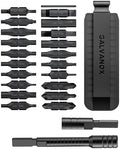 Galvanox 23PC Accessories Set, Compatible with Leatherman Multi-Tools [59HRC] Hardened Double-Sided 21 Piece Bit Kit with Driver Extender, Hex Adapter and Sheath Holder (Black)