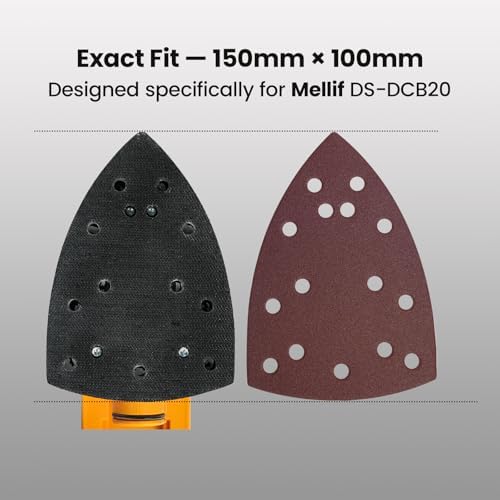 Mellif Detail Sander Combo Kit with 60PCS Sanding Sheets, Compatible with DeWalt 20V MAX Battery (Tool Only), Brushless Mouse Sander 12,000 OPM, Cost-Effective Sanding Value Pack