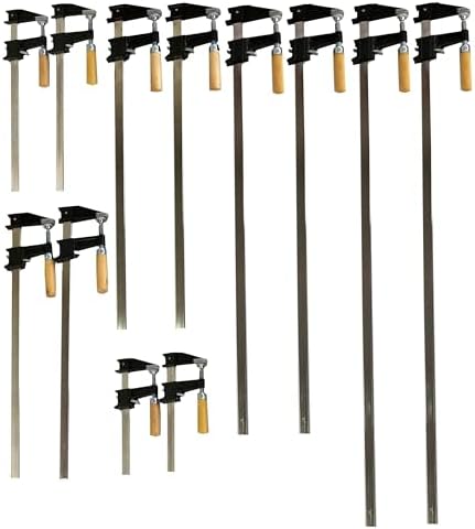 EDM Pack of 10 Heavy Duty Woodworking Bar Clamps, 2 ea 12"-36" Quick Release Type, 2.5 in. Throat Depth