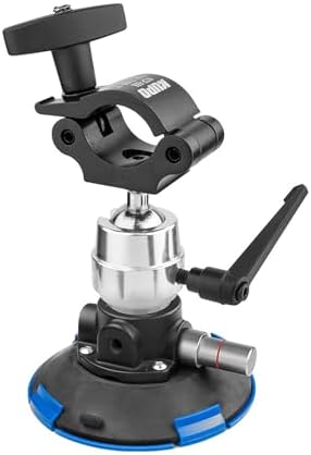 Kupo 6" Metal Pump Suction Cup, Heavy Duty Mount with Swivel Coupler for 2" Pipe, Vehicle Rigging, Cameras, and Lighting Applications (KG120311)