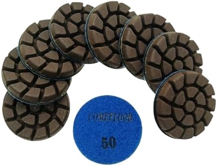 Concrete Floor Polishing Pucks Sharp Diamond Copper Bond Grinding Disc, Fit Ride-on Floor Grinder, Walk-Behind Grinder, 3 Inch Hook and Loop Long Using Life Polishing Pads, 50#, 9 PCS