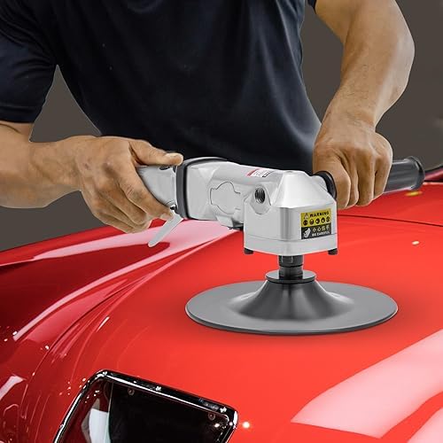 7in Air Pneumatic Sander, 4500rpm Pneumatic Polisher with Press-Type Design, M16 Spindle Aluminum Lightweight Air Sander for Stones, Tiles, Marble, Car