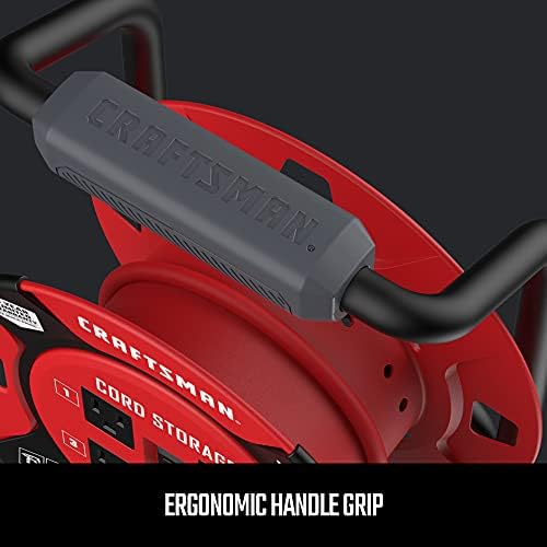 CRAFTSMAN Retractable Extension Cord Reel, 4 Outlets, Cable Management