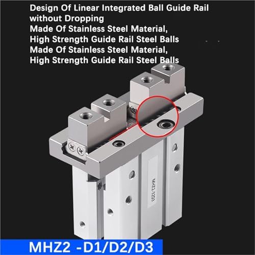 1PCS MHZ2 Pneumatic Finger Cylinder Parallel Gripper MHZ2-10/16/25/32/40D1/D2/D3 Side Thread Aluminium Clamps(MHZ2-32D2)