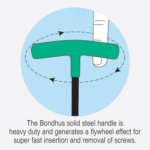 Bondhus 13199 Ball End Graduated Length Tip T-Handle Set w/ProGuard Finish, 9 PC, multi, one size