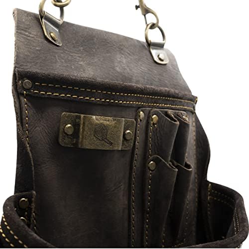 Ox Pro Full Grain Leather Tool Pouches - Made with Double Stitching and Rivet Reinforced Pockets