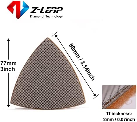Diamond Triangular Sanding Polishing Pads for Oscillating Tools Sandpaper Sheet Discs 3"(80mm) 200 Grit