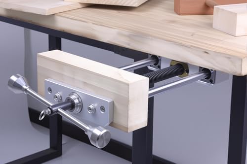 11-Inch Front-Mounted Woodworking Vise, CNC-Machined Precision Bench Vise for Woodworking Workbenches