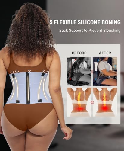 FeelinGirl Waist Trainer for Women Corset Tummy Control Faja Body Shaper