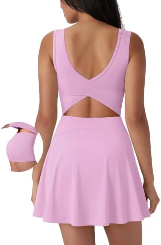 SUUKSESS Tennis Dress with Shorts Underneath Easy Peasy Athletic Dresses