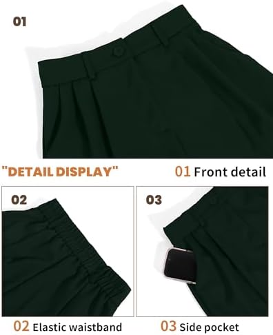 KICZOY Women Casual Wide Leg Dress Pants High Waist Lightweight Flowy Pants