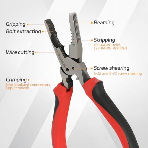 8.5" 7-in-1 Linesman Pliers, Heavy Duty Combination Pliers