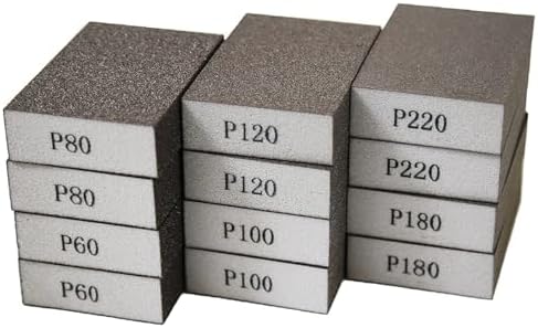 12 PCS Sanding Sponge Set 60-220 Grit Hand Sanding Blocks Wet and Dry