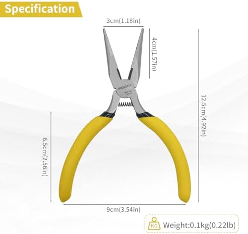 BOOSDEN 5" Needle Nose Pliers, Mini Jewelry Pliers with Side Cutter