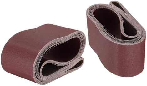 uxcell 10pcs 6" x 89" Sanding Belts 120 Grits Aluminum Oxide Abrasive Belt Sander Paper Sanding Papers for Metal Wood Grinding Polishing, Reddish Brown