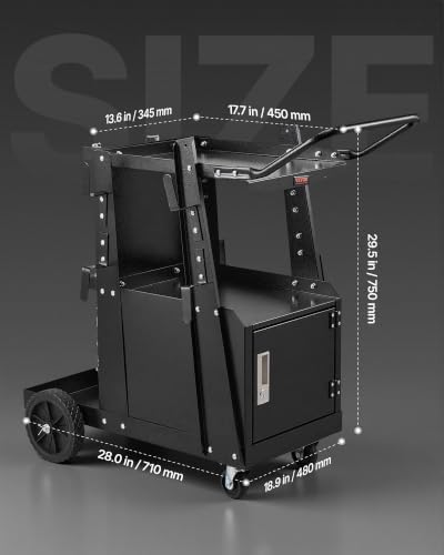 VEVOR 2-Tier Welding Cart Heavy Duty with Anti-Theft Lockable Cabinet