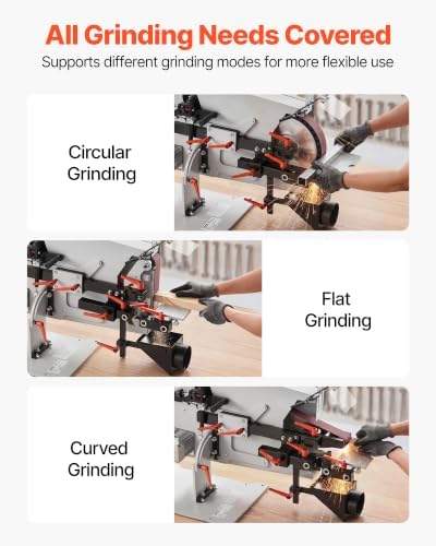 VEVOR Belt Grinder Sander with VFD & Protective Shield, 72-82 x 2-Inch Variable Speed Belt Polisher, 1500W Knife Making Machine with 3 Grinding Modes & 3PCS Sanding Belts for Metalworking