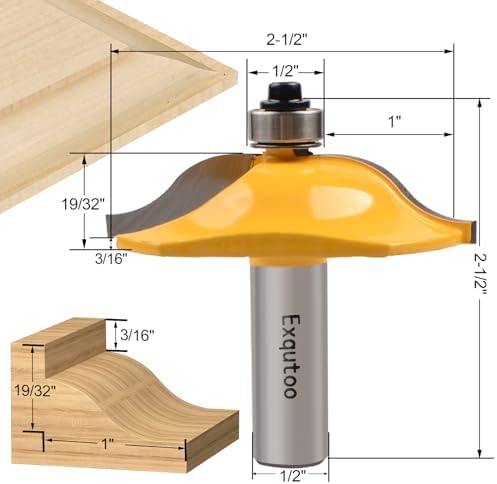 3PCS 1/2" Shank Router Bit Set, Raised Panel Cabinet Door Making Bit.