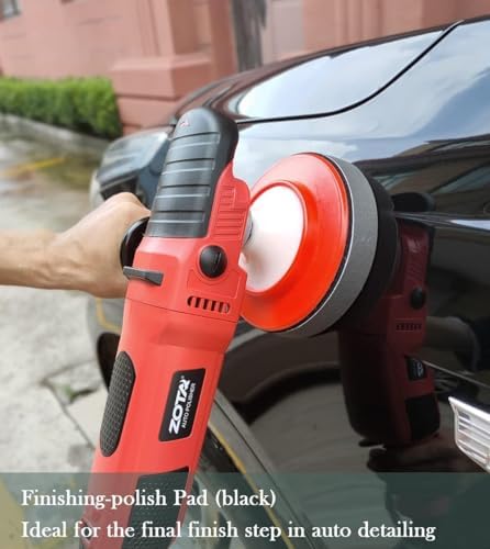 ZOTA Rotary Polisher, 1200W Double Torque 6-inch/7-inch Car Polisher, 6 Variable Speed 1100-3050RPM Buffer with Soft Start