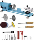 Mini Wood Lathe Machine Infinite Speed Control Multi-Purpose Type For Desktop Supports Wood Sawing, Polishing, Grinding The Professional Set Of Accessories Comes With Instructions For Easy Use