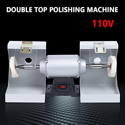 Polisher Machine Double Top Polisher, Vacuum Pipe Gem Jade Tabletop Saw Machine, Bench Lathe Table Saw Grinding Cutting Machine, Portable Variable Speed Electric Polishing Machine