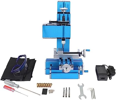 Universal Mini Metal Milling Machine Motorized Metalworking DIY Tool Benchtop Woodworking for Hobby Science Education Modelmaking W10004M AC100V~240V (24W Milling)