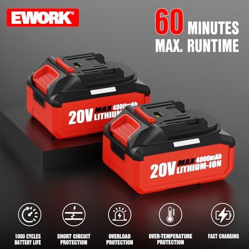 EWORK 700 CFM Cordless Electric Leaf Blower with Battery and Fast Charger