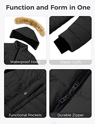 wantdo Women's Plus Size Winter Coats Puffer Coat Parka Jacket with Hood