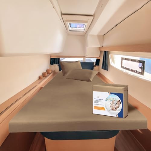 JS Sanders XL V Berth Boat Sheet 3 Pcs 600 TC Egyptian Cotton,Taupe