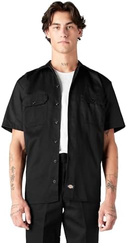Dickies Men’s Short Sleeve Work Shirt – Durable Twill Button Down Shirts for Men, Lightweight Uniform for Daily Wear