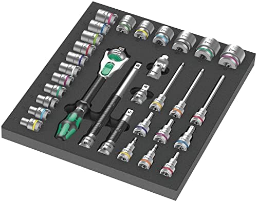 Wera 05150112001 9722 Foam Insert 8000 C Zyklop 1/2" Ratchet Set 1, 31 Pieces