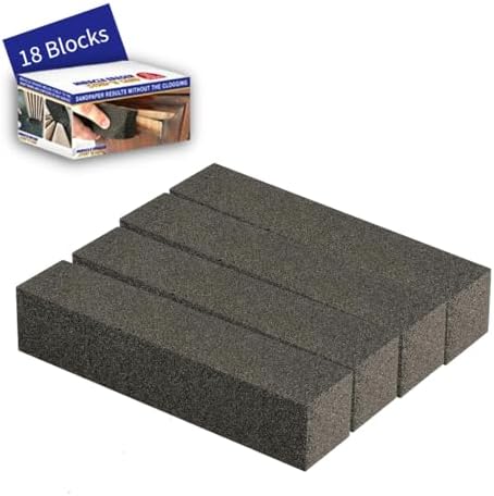 Strip 'N Sand Paint Remover 18 Blocks | Non‑Toxic, Chemical‑Free Paint & Varnish Stripper | Contour Sanding Blocks for Wood, Metal & Masonry | Ideal for Kitchen Cabinets, Furniture