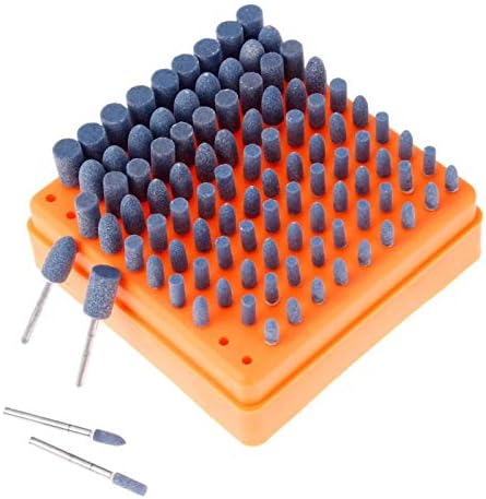 Abrasive polishing tools 100pcs Abrasive Mounted Stone Point Grinding Head Wheel for Mould Finish Polish Die Grinder Rotary Tools 3mm Shank