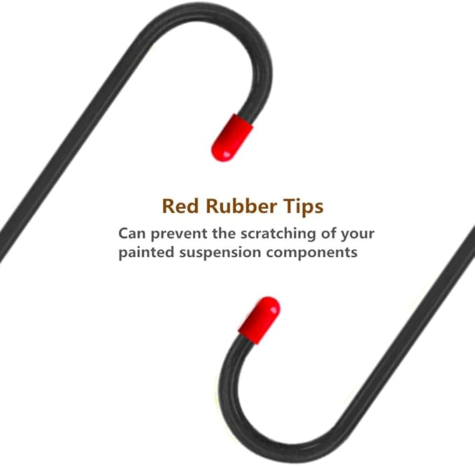 2 PCS Brake Caliper Hanger Hooks with Red Rubber Tips,Auto Brake Caliper Compression Tool,Automotive Tool for Braking,Axle,Bearing,Suspension Work,Car Tools Gifts for Men,Dad (Black)