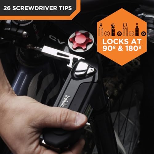 Kelvin Tools - Kelvin 36 Urban Multi Tool Screwdriver Set - All in One Hand Tool With 26 Interchangeable Bits, Tape Measure, Liquid Level, Hammer, Flashlight, Corkscrew and Magnetic Tip