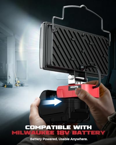 2PCS Cordless LED Work Light Compatible with Milwaukee 18V Battery(Tool Only) - Flood Construction Light Emergency Portable for Work Shop | Car Repair | Outdoor - 145W 14500Lumen